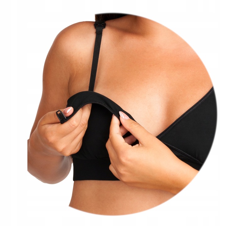 Biustonosz miękki do karmienia duo czarny XXL