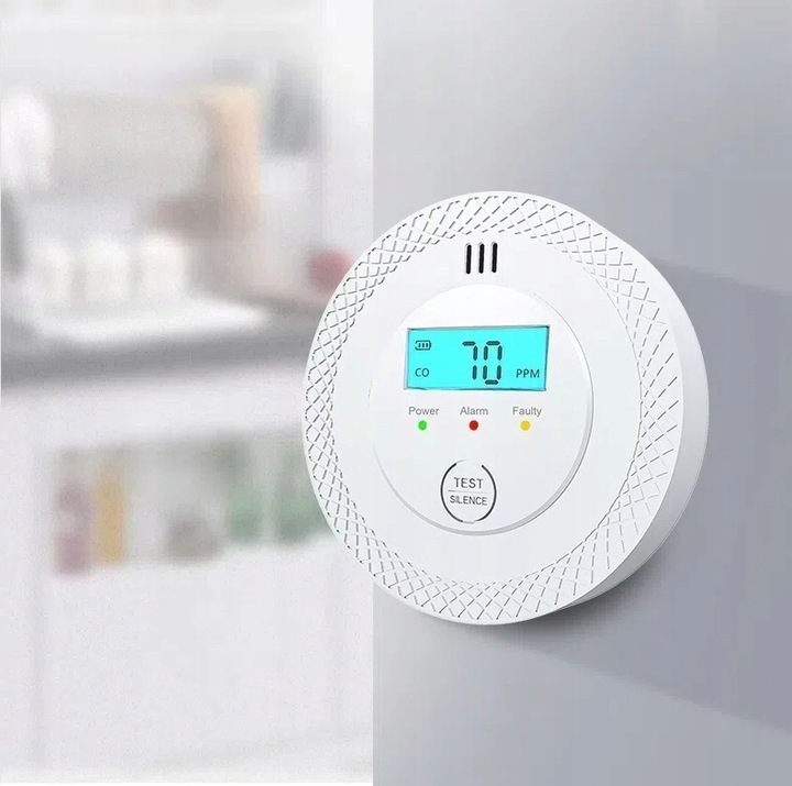 CZUJNIK CZADU GAZU WYKRYWACZ DETEKTOR TLENKU WĘGLA BEZPRZEWODOWY LCD ALARM