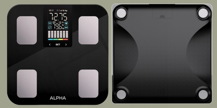 Waga Łazienkowa Elektroniczna Alpha - Aplikacja po Polsku Analityczna