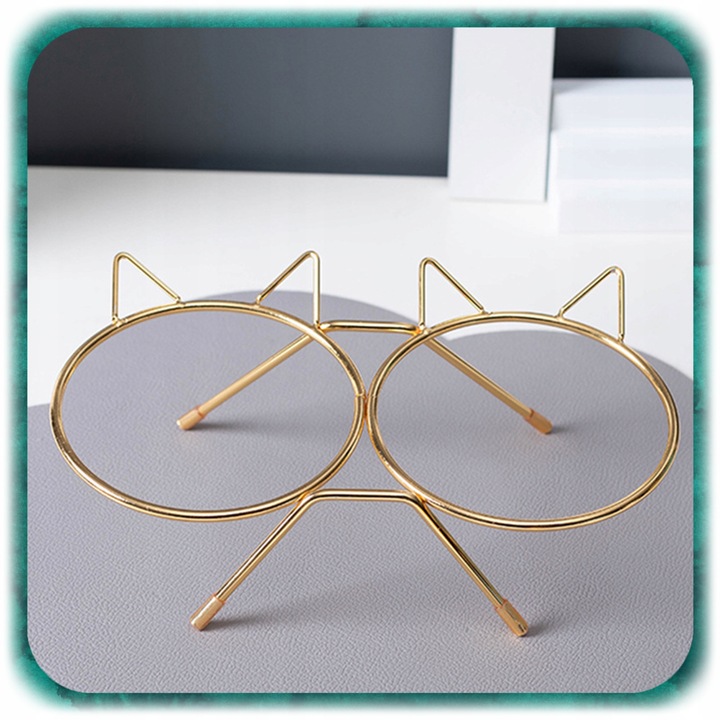 ZESTAW 2SZT MISKA DLA KOTA PSA PODWÓJNA CERAMICZNA NA STOJAKU Miski 2x300ml