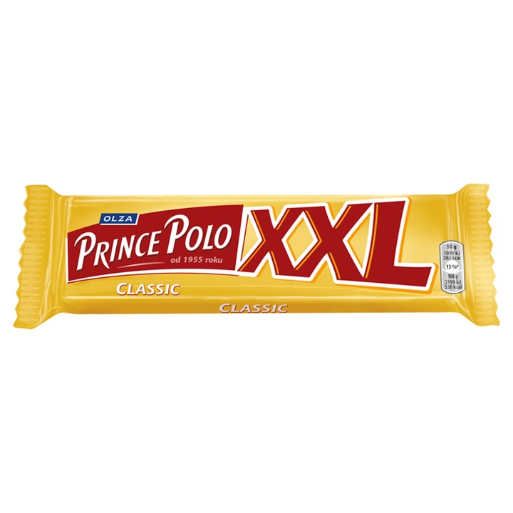 Wafelek Prince Polo XXL z kremem kakaowym oblany czekolad 50g DATA:26.12.25