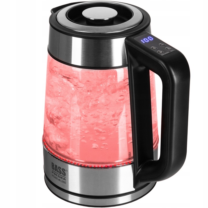 CZAJNIK ELEKTRYCZNY 1,7L 2200W REG TEMP 40-100°C SZKLANY BEZPRZEWODOWY