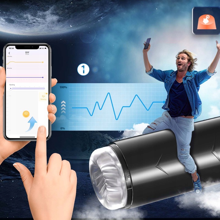 Męski automatyczny masturbator Męski awansujący 14 trybów ssania Obrót APP