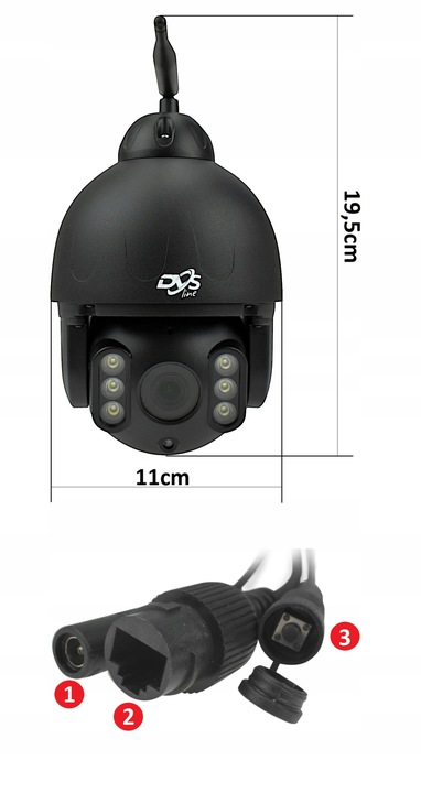 KAMERA WIFI OBROTOWA ZEWNĘTRZNA IP 5Mpx METAL CZARNA AUDIO DETEKCJA DVS