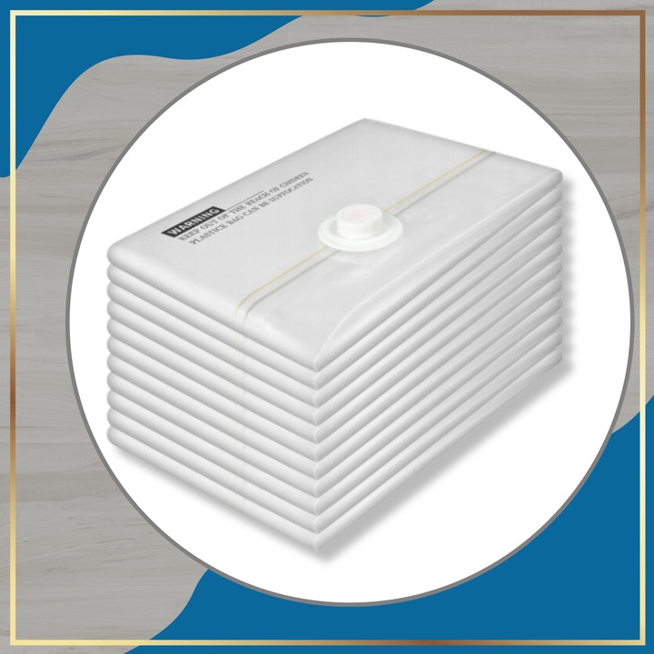 ZESTAW WORKÓW PRÓŻNIOWYCH 10 SZT 50x70 WIELOKROTNEGO UŻYTKU MOCNE SZCZELNE