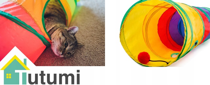 ZABAWKA TUNEL DLA KOTA SZELESZCZĄCY DŁUGI TUNEL DLA KOTA Z ZABAWKAMI XXL