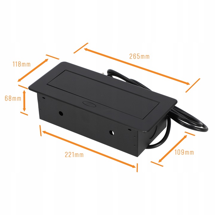 Gniazdo Nablatowe Chowane w Blat Kuchenny Potrójne Wpuszczane 3X 230V