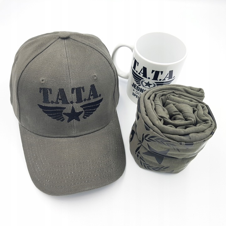 Dla taty ojca super zestaw koszulka kubek czapka w pudełku gotowy prezent