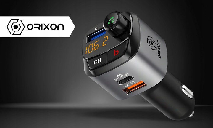 TRANSMITER SAMOCHODOWY BLUETOOTH FM 2X USB TRANSMITER WIELOFUNKCYJNY