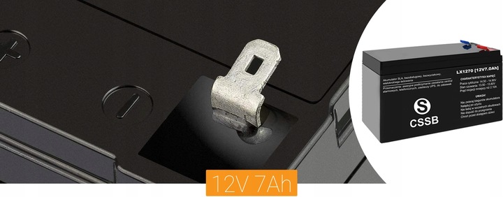 AKUMULATOR BEZOBSŁUGOWY AGM 12V 7Ah DO ZABAWKI AUTKA UPS ALARM KOSIARKI