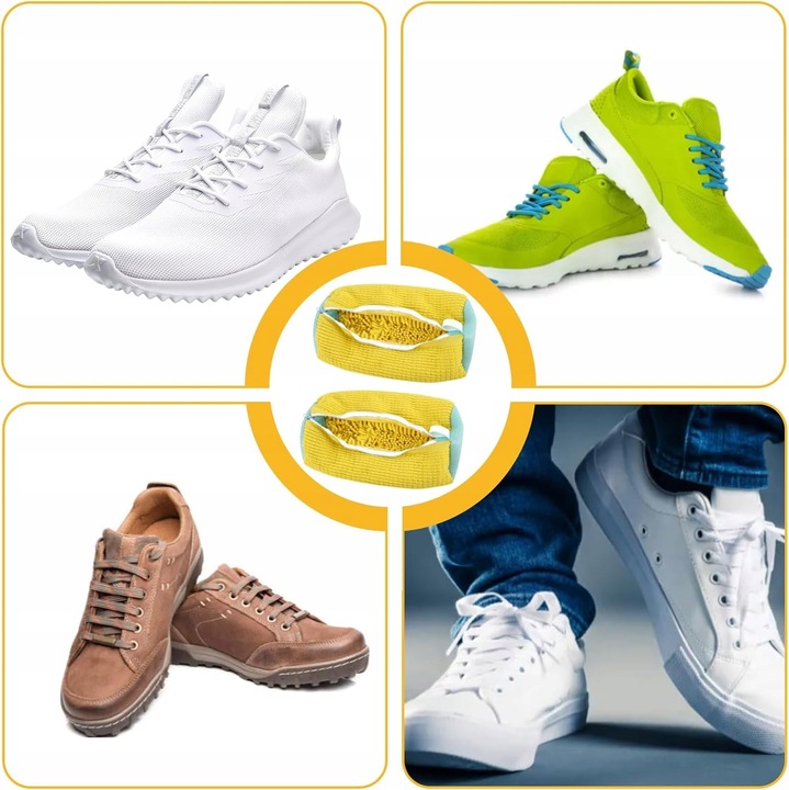 2X WOREK DO PRANIA BUTÓW OBUWIA DO PRALKI Z MIKROFIBRY ŻÓŁTE ZESTAW 2szt