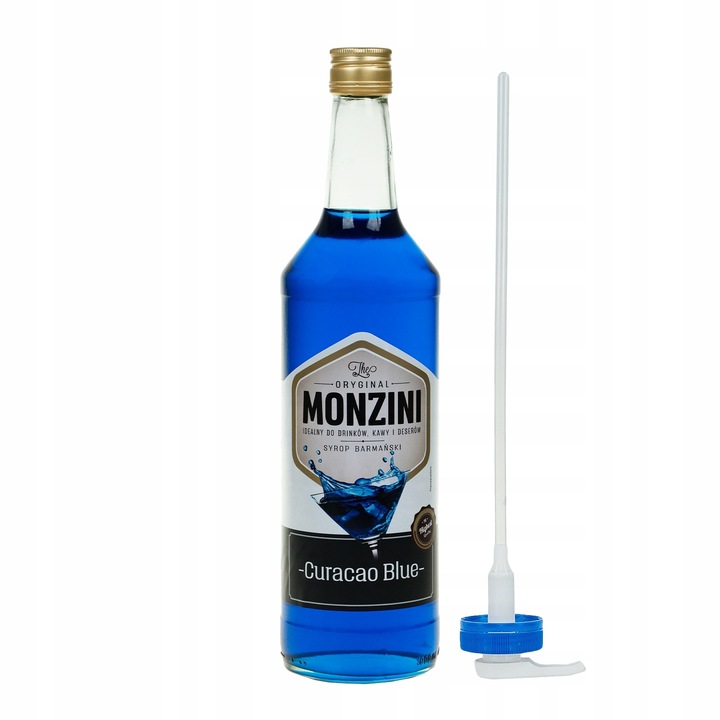 Monzini Syrop do drinków o smaku curacao z pompką