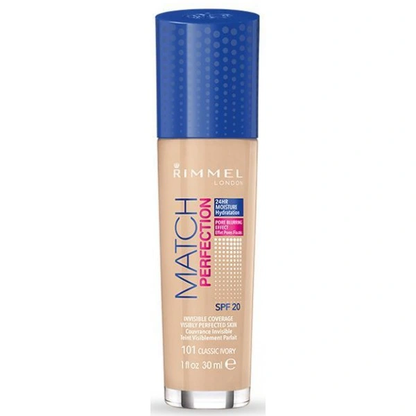 Rimmel London Match Perfection SPF20 30 ml dla kobiet Podkład 101 Classic I