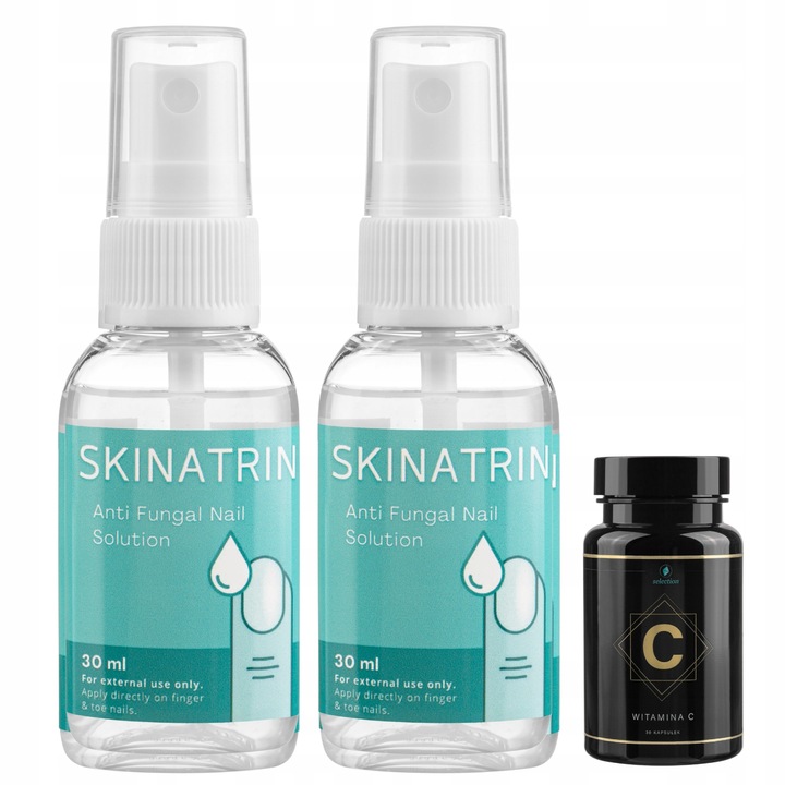 2x SKINATRIN 30ml – SILNY SPRAY NA GRZBICE STÓP I PAZNOKCI + Witamina C