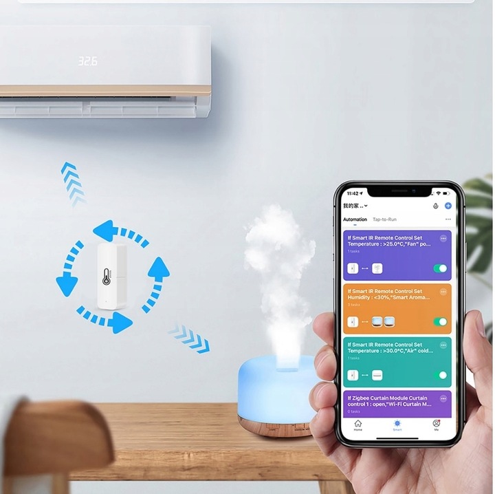 TERMOMETR HIGROMETR WIFI TUYA SMART LIFE CZUJNIK TEMPERATURY WIFI