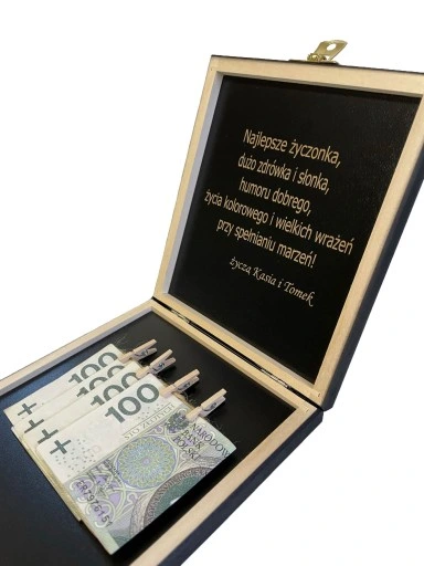 PUDEŁKO NA PIENIĄDZE PREZENT URODZINY 18 -100 LAT