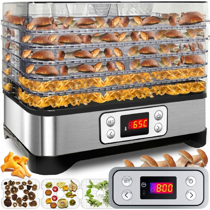 Suszarka do grzybów owoców warzyw DUŻA MOCNA 500W TERMOOBIEG REGULACJA