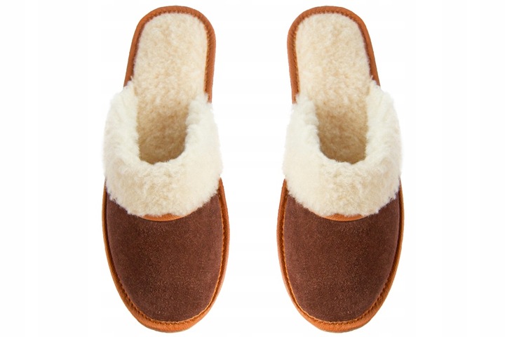 Ciepłe Kapcie Damskie SKÓRZANE GÓRALSKIE Pantofle Wełniane POLSKIE