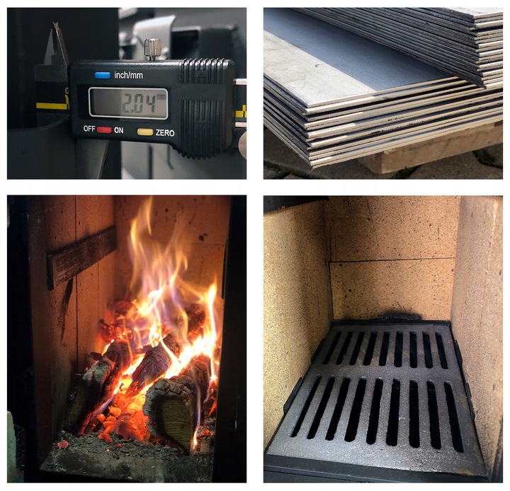 Piec koza piecyk szamotowy 17,5 cegieł stal 2 mm ATEST EKODESIGN