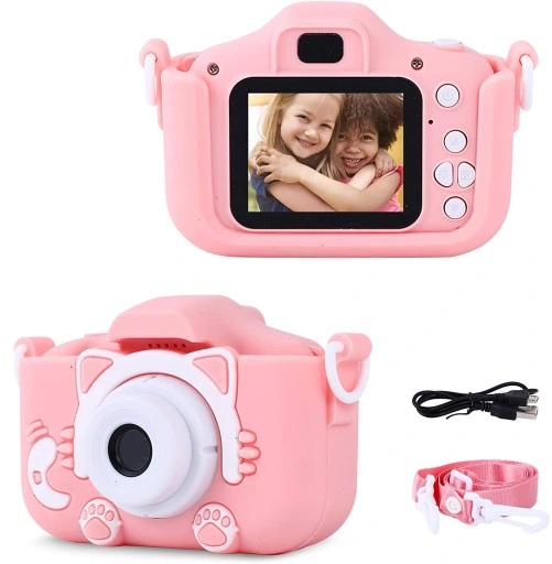 APARAT CYFROWY DLA DZIECI Dziecka Fotograficzny RÓŻOWY KOTEK + KARTA 4GB