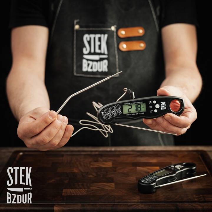 Termometr Kuchenny Cyfrowy do Mięsa Steków Żywności STEK BZDUR LCD