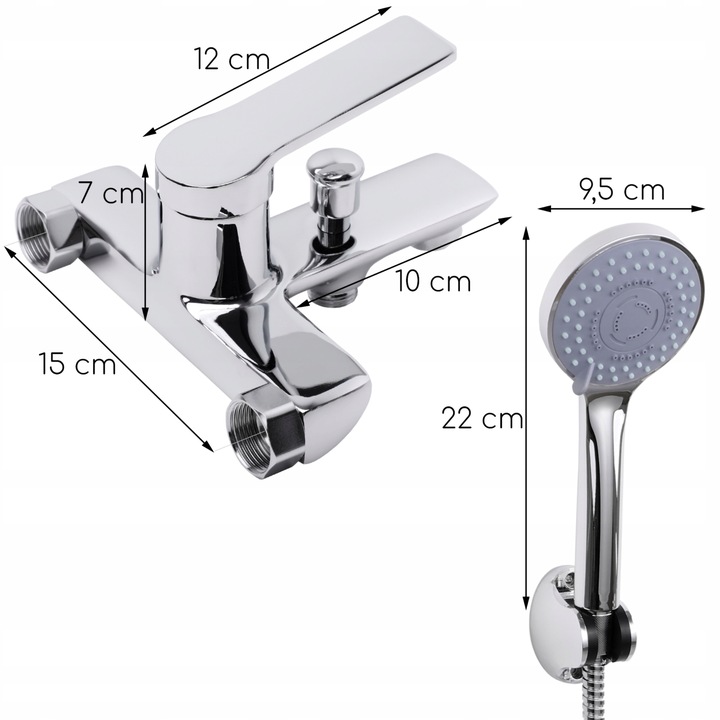 Bateria wannowa z prysznicem i wężem ścienna kran do wanny prysznic