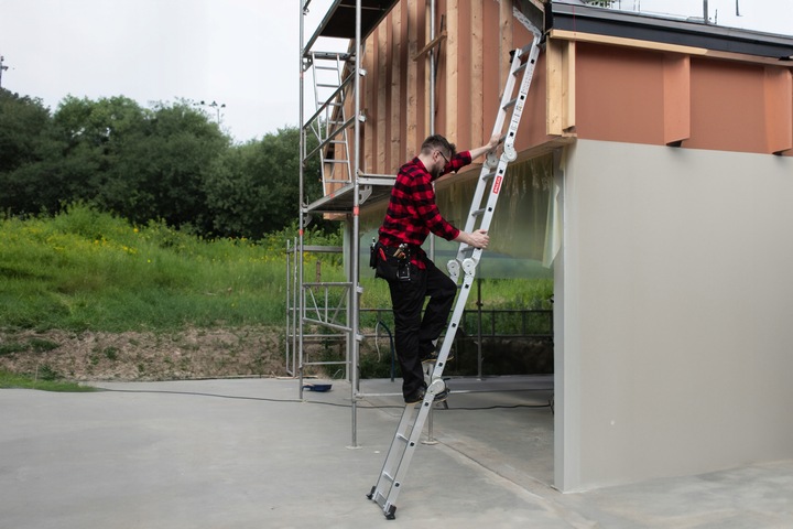 Drabina aluminiowa składana przegubowa wielofunkcyjna 4x3 + podest