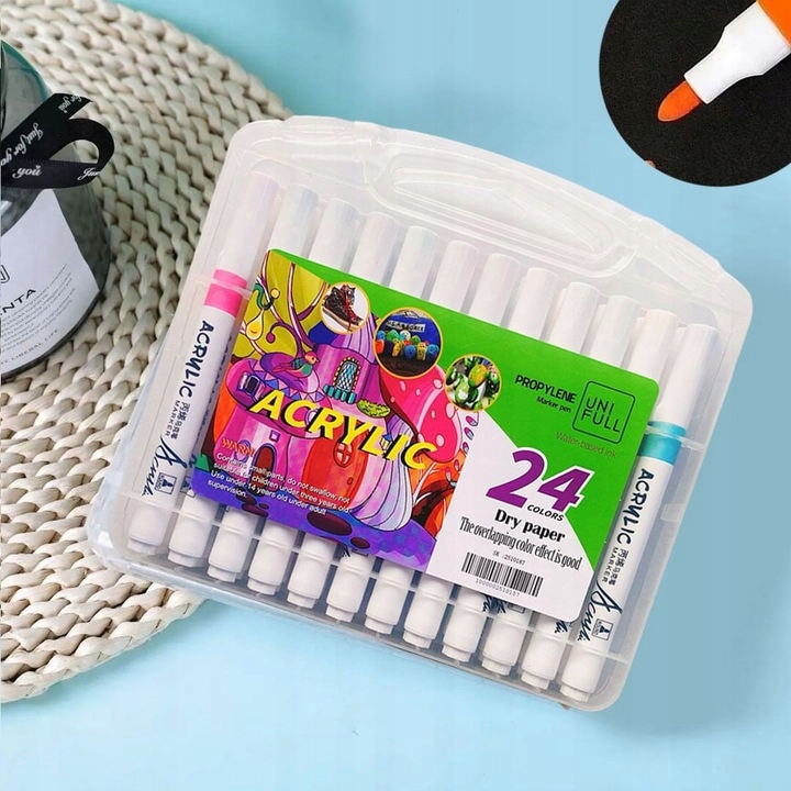 FLAMASTRY PISAKI AKRYLOWE DO RÓŻNYCH POWIERZCHNI 24 szt