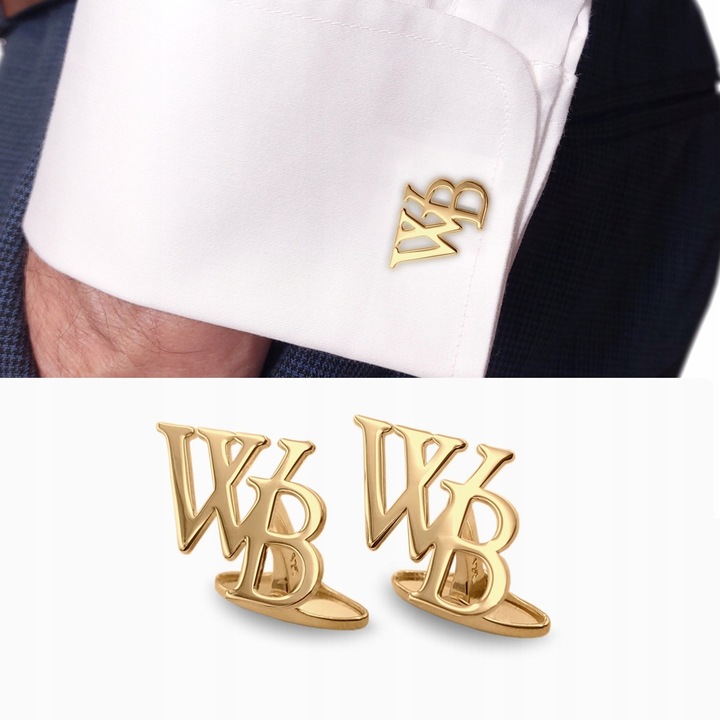 Spinki do mankietów z inicjałami litery alfabetu