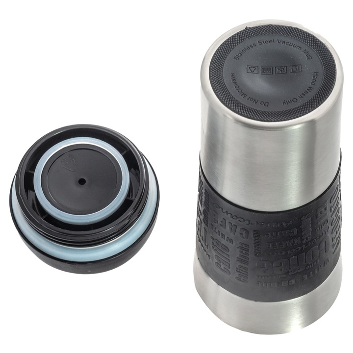 ANTYPOŚLIZGOWY KUBEK TERMICZNY USTNIK TERMOS na herbatę kawę PRÓŻNIOWY STAL