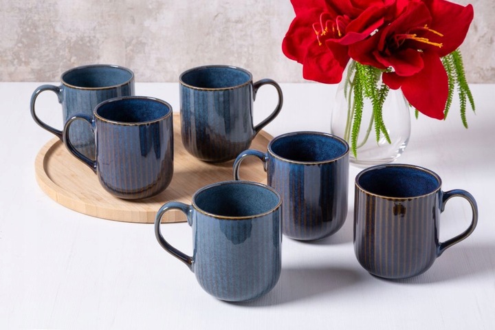 Zestaw KUBKÓW do kawy Kubki Altom Design Reactive Stripes 400 ml 6