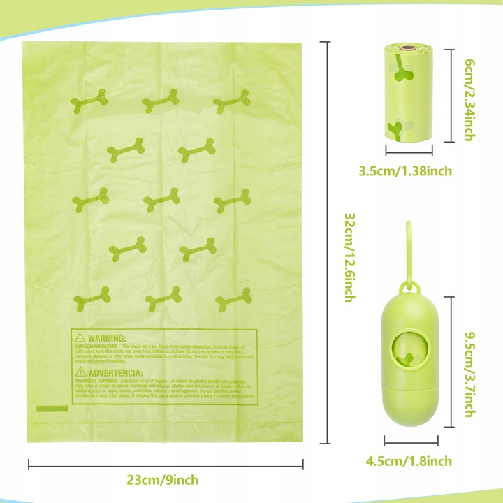Woreczki na odchody dla psów 540 szt+dozownik