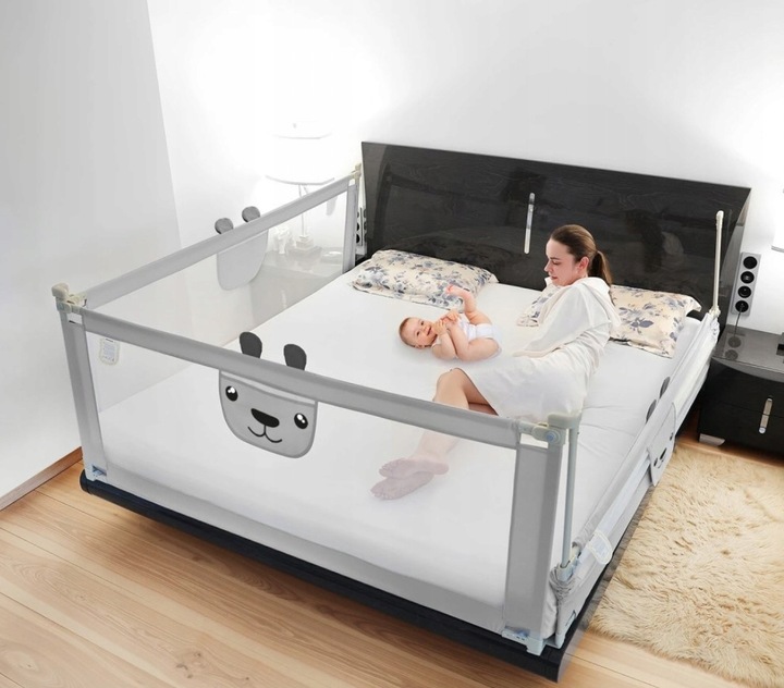 Barierka do Łóżka 200cm Dla dzieci PupyHou Ochronna Regulowana