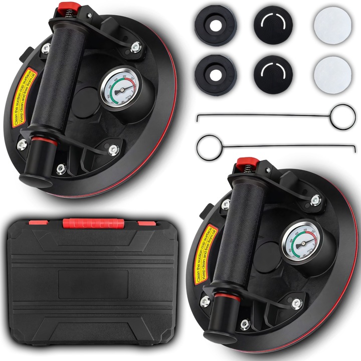 2X PRZYSSAWKA UCHWYT DO PŁYTEK GLAZURY SZYB 220KG Z POMPKĄ I