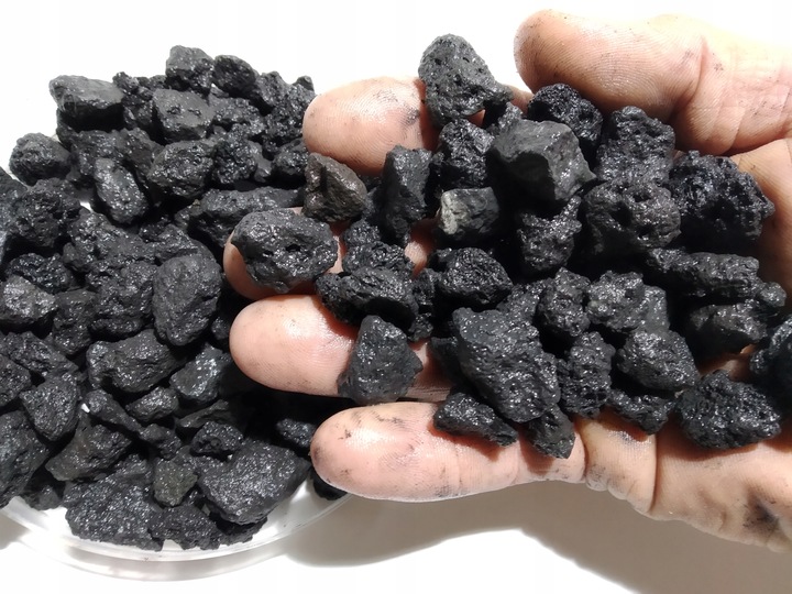 LAWA WULKANICZNA CZARNA GRAFIT PODŁOŻE ŻWIREK AKWARIUM DNO 8-16 mm 25 kg