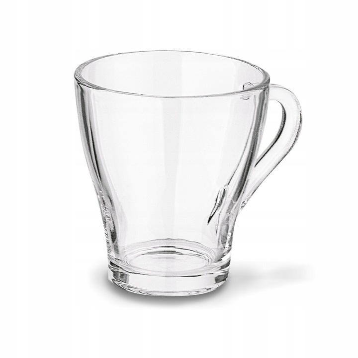 ZESTAW KUBKÓW SZKLANYCH 6x250ml SZKLANKI do kawy herbaty z uchem