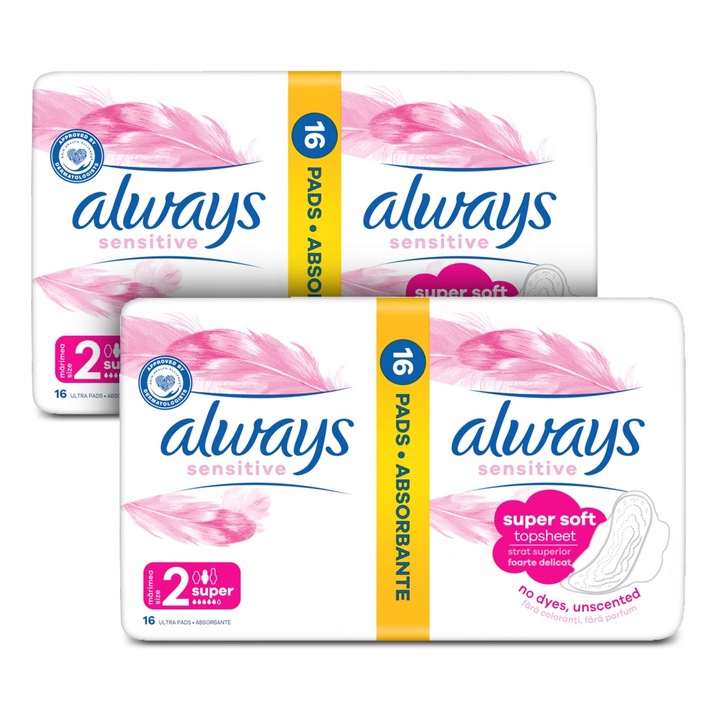 Always Ultra Sensitive Super podpaski ze skrzydełkami rozmiar 2, 16