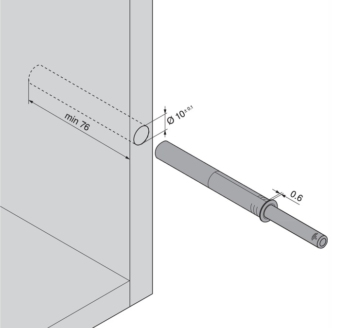 BLUM TIP-ON 956A1004 adapter 956A1201 długi szary