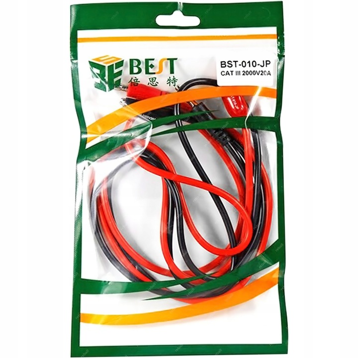 PRZEWODY DO MIERNIKA ZASILACZA LABORATORYJNEGO 2X BANAN KROKODYLEK 20A