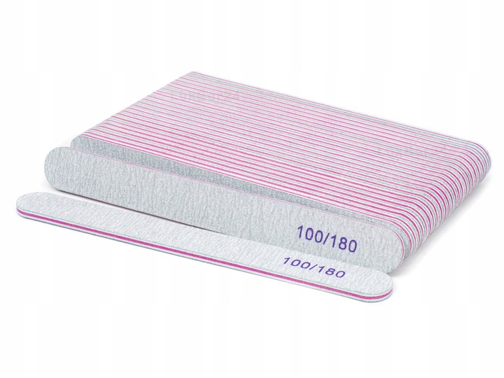 100 x PILNIK DO PAZNOKCI PROSTY ZEBRA 100/180