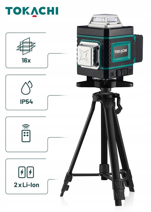 POZIOMICA LASEROWA LASER KRZYŻOWY 4D 16 LINII SAMOPOZIOMUJĄCY 360 +