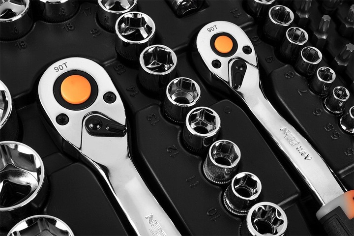 NEO ZESTAW KLUCZE NASADOWE 1/2" 3/8" 1/4" 219ele CRV PŁASKIE TORX