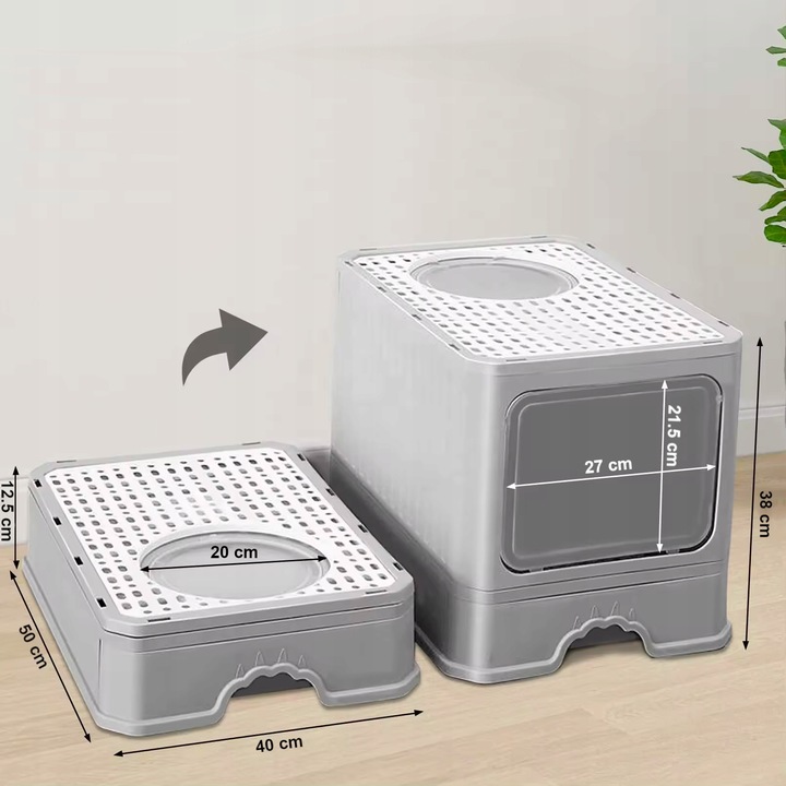 DUŻA KUWETA dla Kota Z FILTREM Z SZUFLADĄ na żwirek Z ŁOPATKĄ