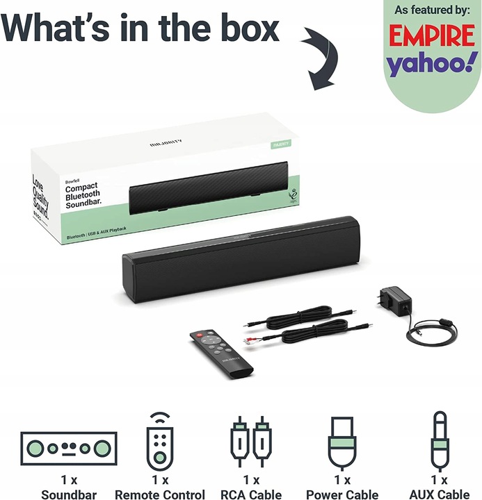 Soundbar Majority Bowfell 2.1 głośnik Bluetooth