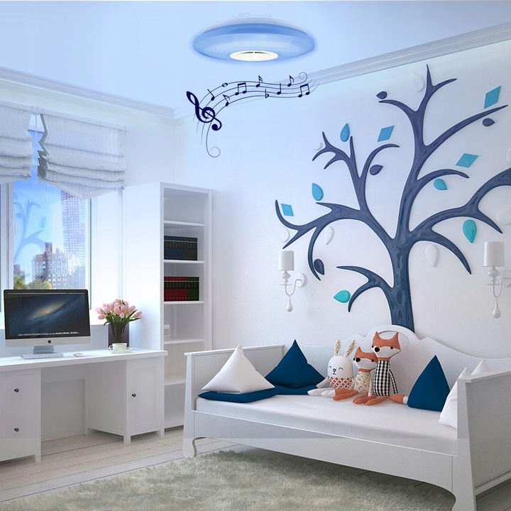 Lampa plafon LED RGB Kolorowa GŁOŚNIK Bluetooth 60w + Pilot Aplikacja