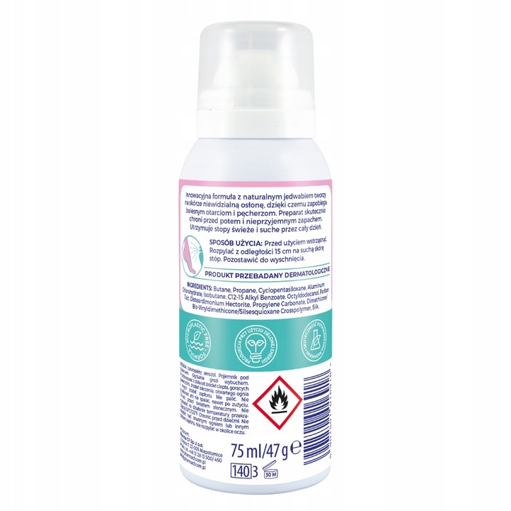 Jedwab do stóp Spray do stóp z jedwabiem Spray na otarcia stóp No36