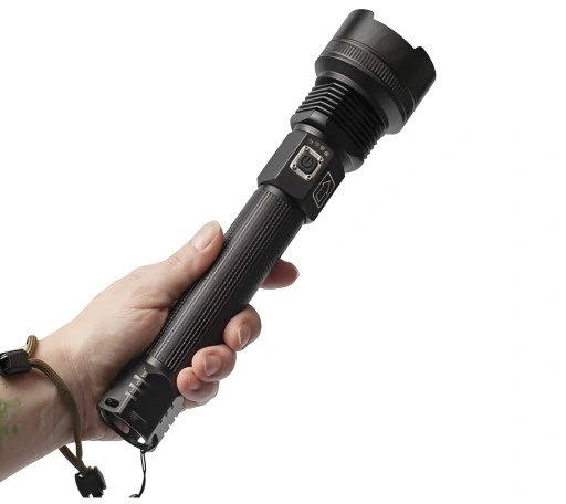 MOCNA LATARKA TAKTYCZNA LED AKUMULATOROWA SZPERACZ REFLEKTOR ZOOM WOJSKOWA