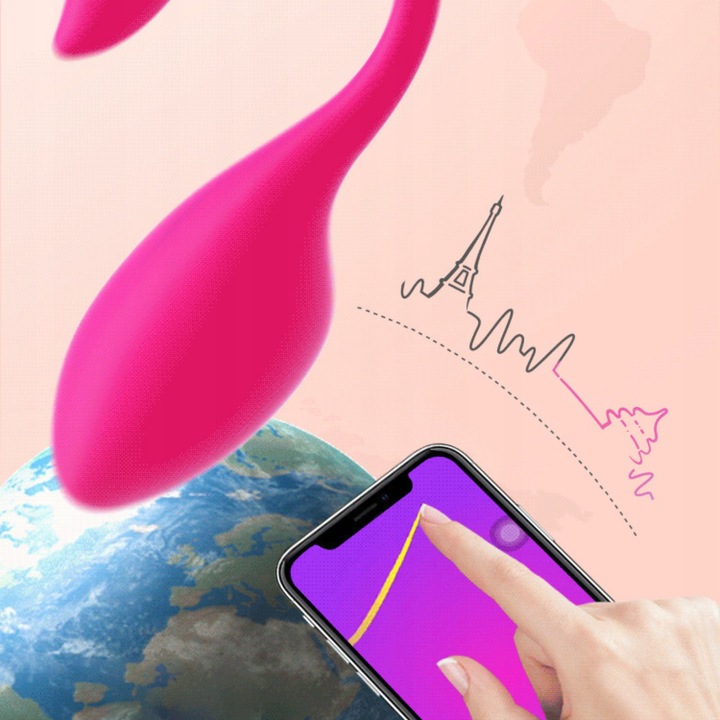 WIBRATOR JAJKO Z APLIKACJĄ ZDALNIE STEROWANY TELEFONEM BLUETOOTH DLA PAR