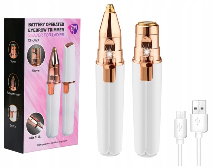 DEPILATOR DO BRWI TRYMER DO TWARZY DAMSKA GOLARKA