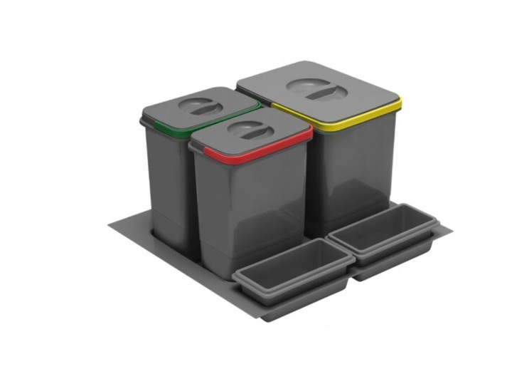 KOSZE NA ŚMIECI + NAKLEJKI REJS PRAKTIKO DO 600mm POTRÓJNY - 1X15L /